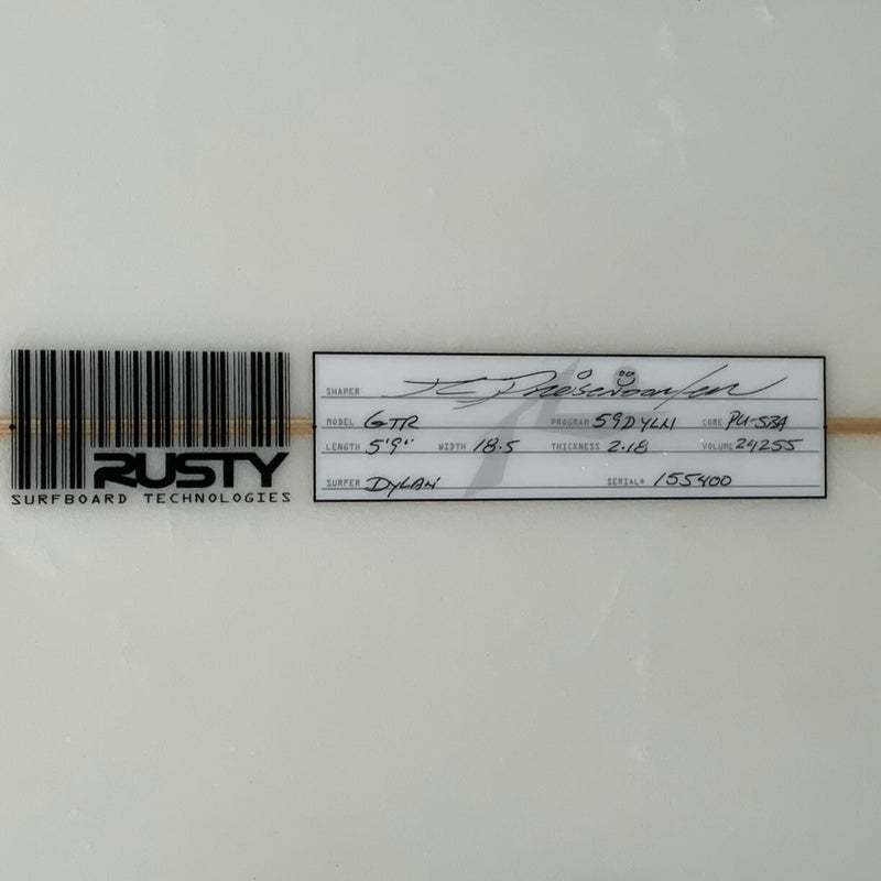 Load image into Gallery viewer, Rusty GTR 5'9 × 18 ½ × 2 3/16 Surfboard • USED 4