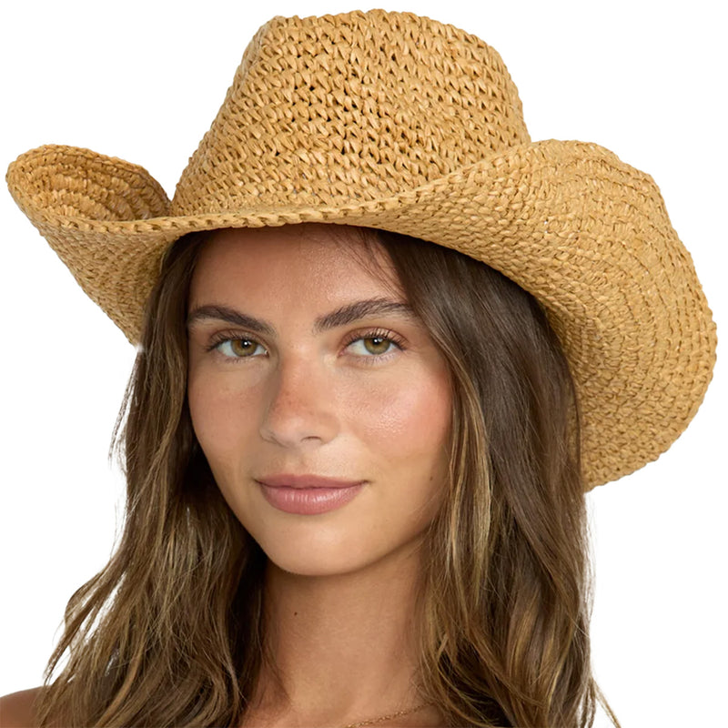 Load image into Gallery viewer, Billabong Women's Take It West Cowgirl Straw Hat 1