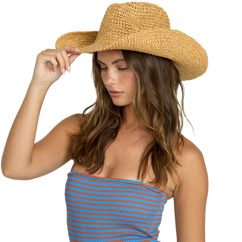 Load image into Gallery viewer, Billabong Women's Take It West Cowgirl Straw Hat 2