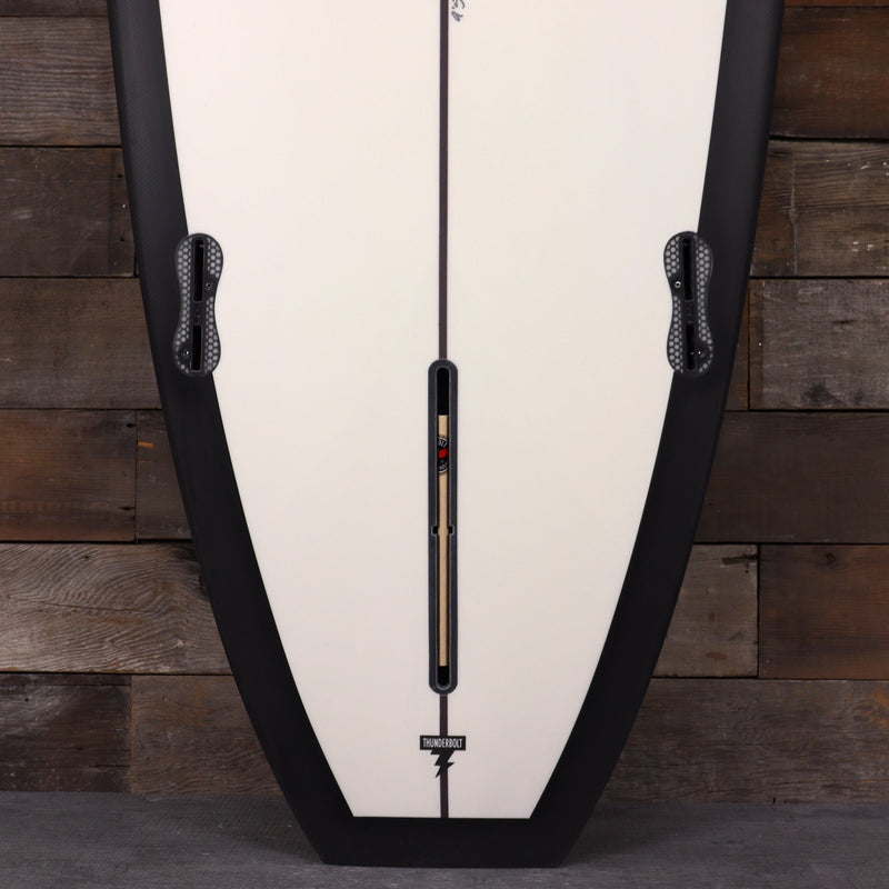 Load image into Gallery viewer, CJ Nelson Designs Chameleon Thunderbolt Black 9'5 × 23 ½ × 3 ⅛ Surfboard - Off White/Carbon Rail 3