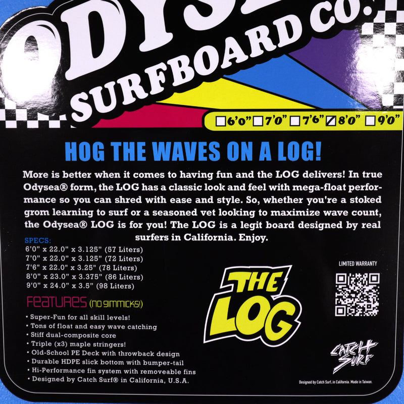 Load image into Gallery viewer, Catch Surf Odysea Log 8'0 × 23 × 3 ⅜ Surfboard - Blue 4