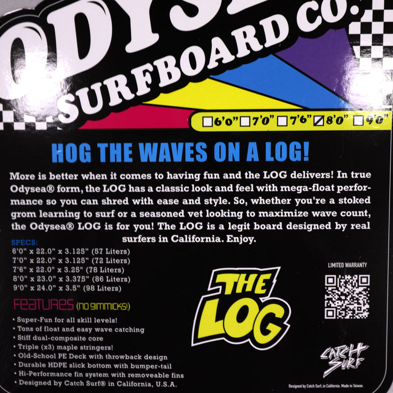 Load image into Gallery viewer, Catch Surf Odysea Log 8'0 × 23 × 3 ⅜ Surfboard - Cool Gray 4
