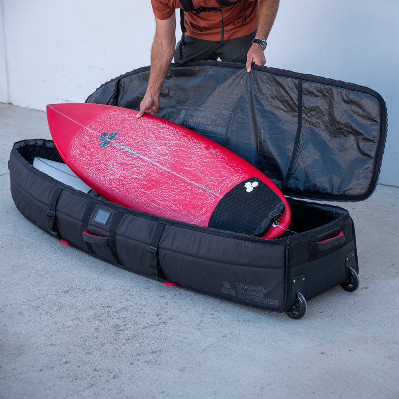 Load image into Gallery viewer, Channel Islands Traveler Wheeled Quad 3-4 Board Travel Surfboard Bag 14