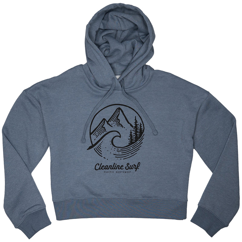 Load image into Gallery viewer, Cleanline Women's PNW Crop Pullover Hoodie 1