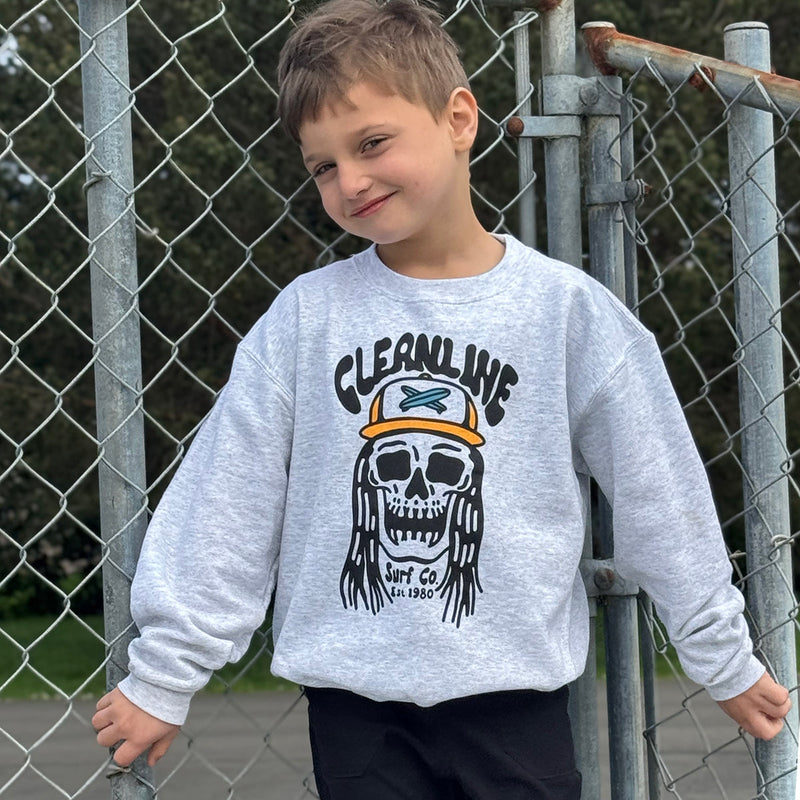 Load image into Gallery viewer, Cleanline Youth Grom Reaper Crew Sweatshirt 1