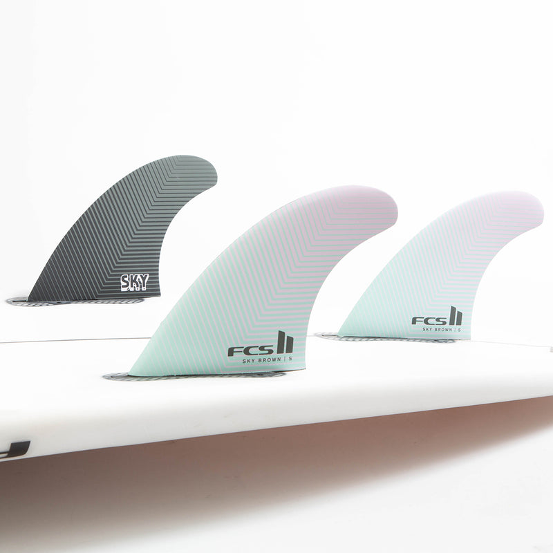 Load image into Gallery viewer, FCS II Sky Brown PC Tri-Fin Set 3