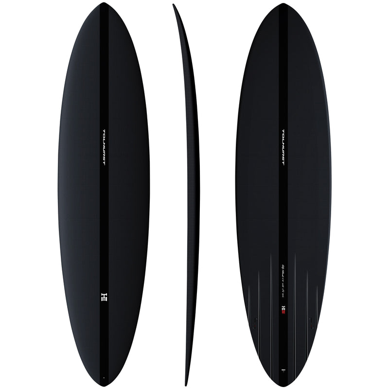 Load image into Gallery viewer, Harley Ingleby Mid 6 Mini Twin Thunderbolt Black Surfboard 4