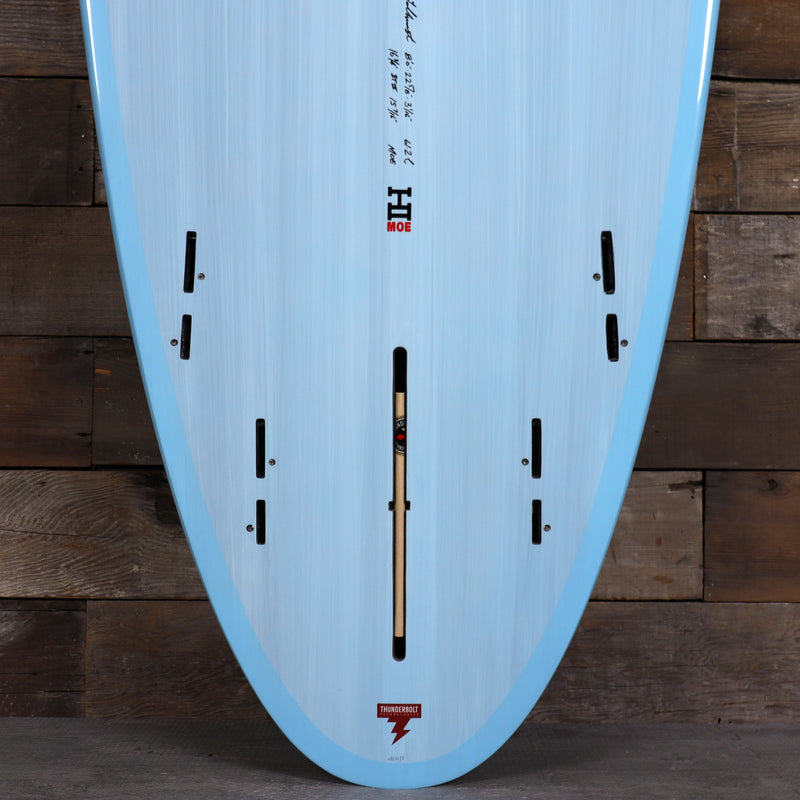 Load image into Gallery viewer, Harley Ingleby Moe Thunderbolt Red 8'0 × 22 ⅝ × 3 1/16 Surfboard - Light Blue 3