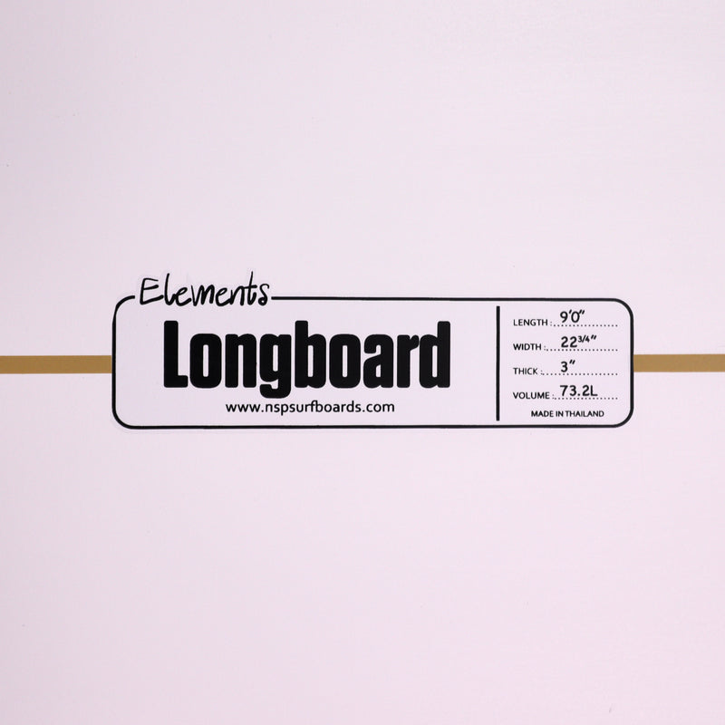 Load image into Gallery viewer, NSP Longboard Elements 9'0 × 22 ¾ × 3 Surfboard - White 4