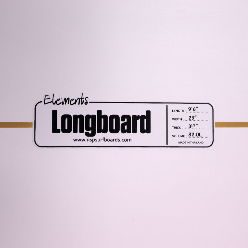 Load image into Gallery viewer, NSP Longboard Elements 9'6 × 23 × 3 ⅛ Surfboard - White