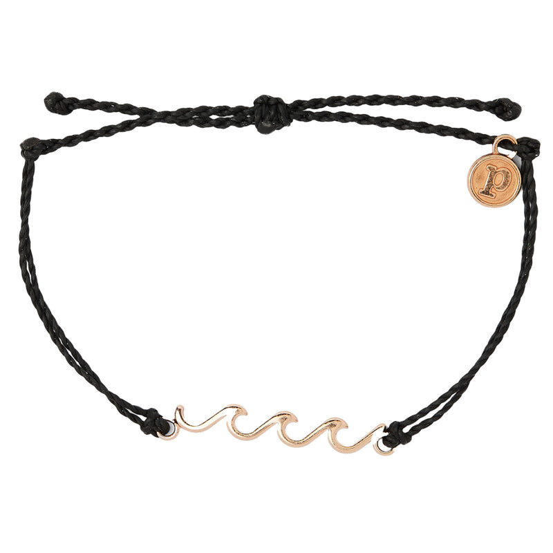 Load image into Gallery viewer, Pura Vida Women's Rose Gold Delicate Wave Bracelet 1