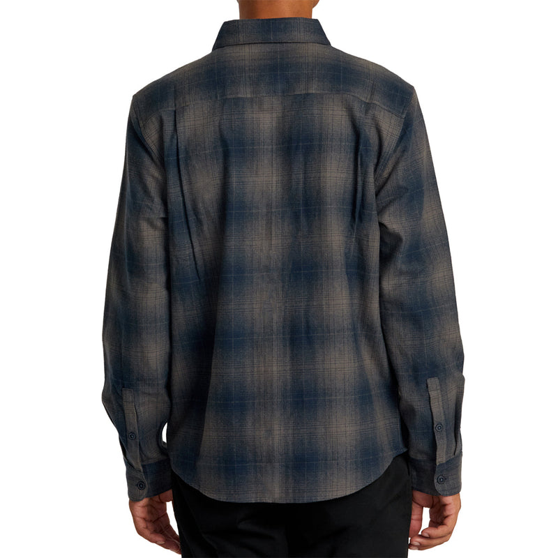 Load image into Gallery viewer, RVCA Dayshift Long Sleeve Button-Up Flannel Shirt - Smoke 3