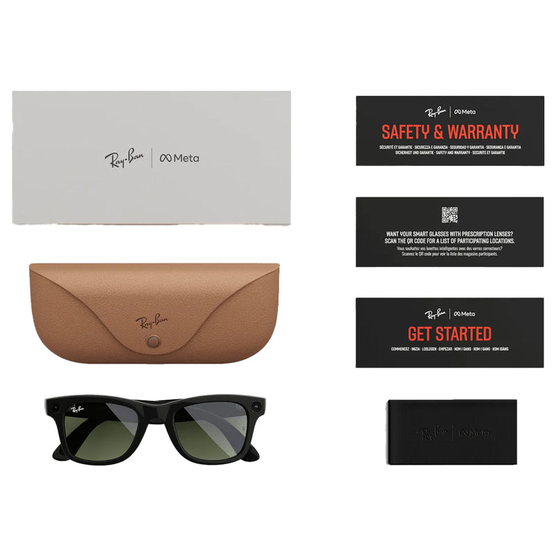 Load image into Gallery viewer, Ray-Ban Meta Gen 1 Wayfarer Sunglasses - Shiny Black/G15 Green 7
