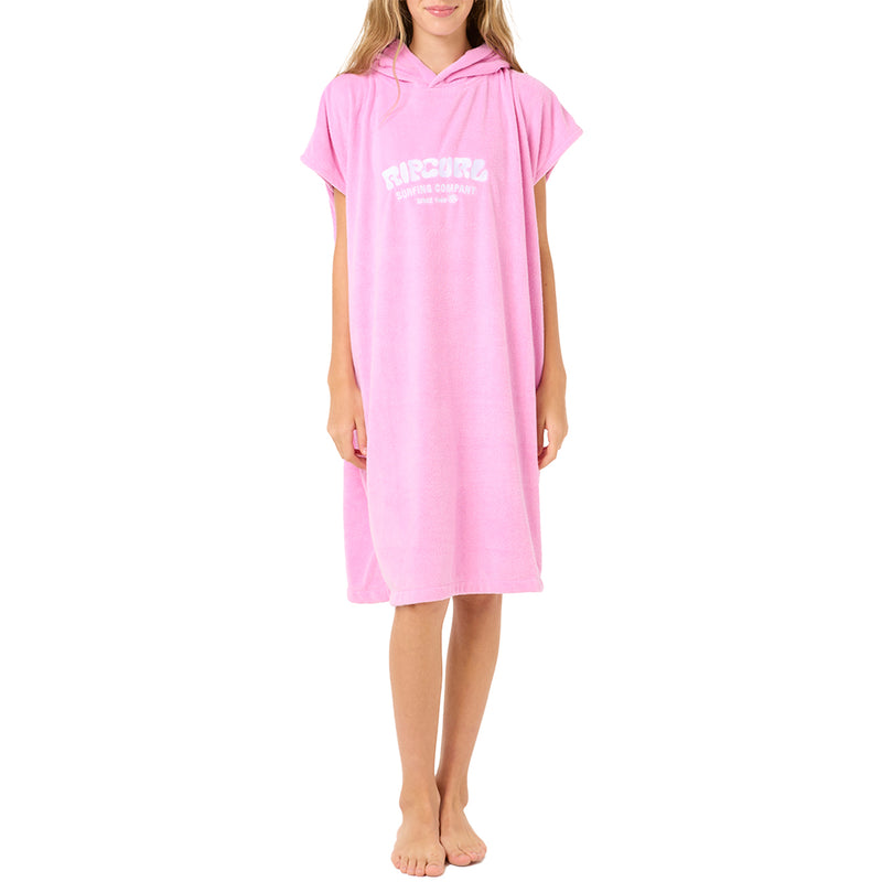 Load image into Gallery viewer, Rip Curl Youth Classic Surf Hooded Towel Changing Poncho - Pink 1