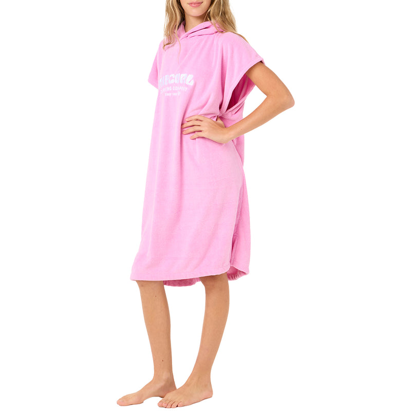 Load image into Gallery viewer, Rip Curl Youth Classic Surf Hooded Towel Changing Poncho - Pink 4