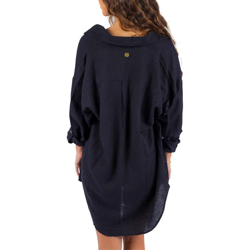 Load image into Gallery viewer, Rip Curl Women's Premium Long Sleeve Button-Up Linen Shirt 2