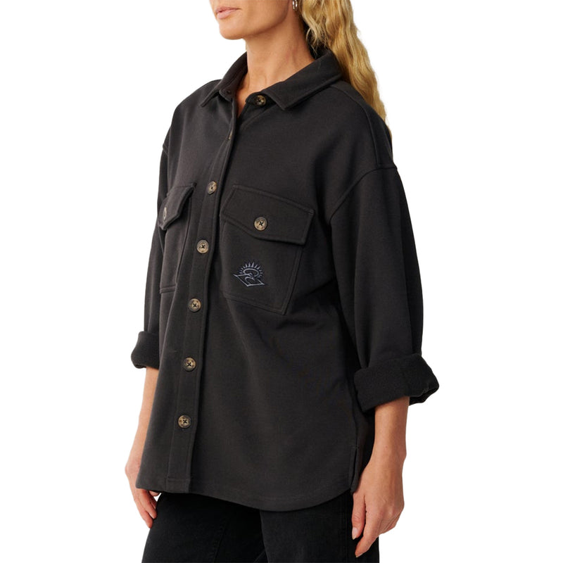 Load image into Gallery viewer, Rip Curl Women's Retro Swell Long Sleeve Button-Up Fleece Overshirt 3
