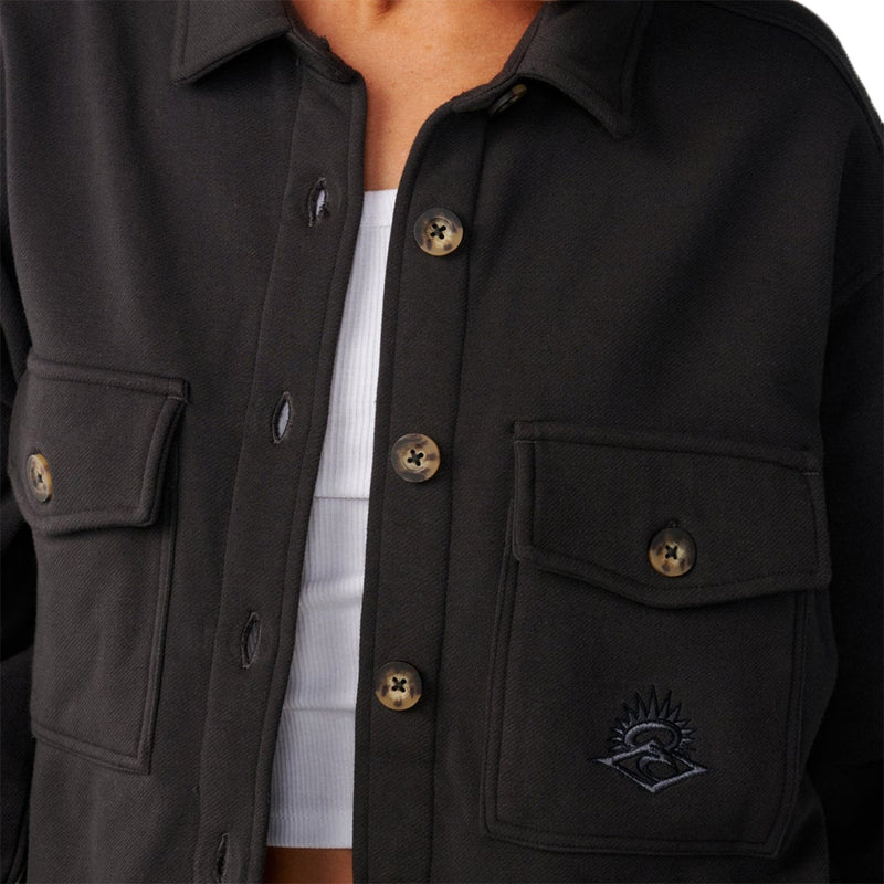 Load image into Gallery viewer, Rip Curl Women's Retro Swell Long Sleeve Button-Up Fleece Overshirt 5