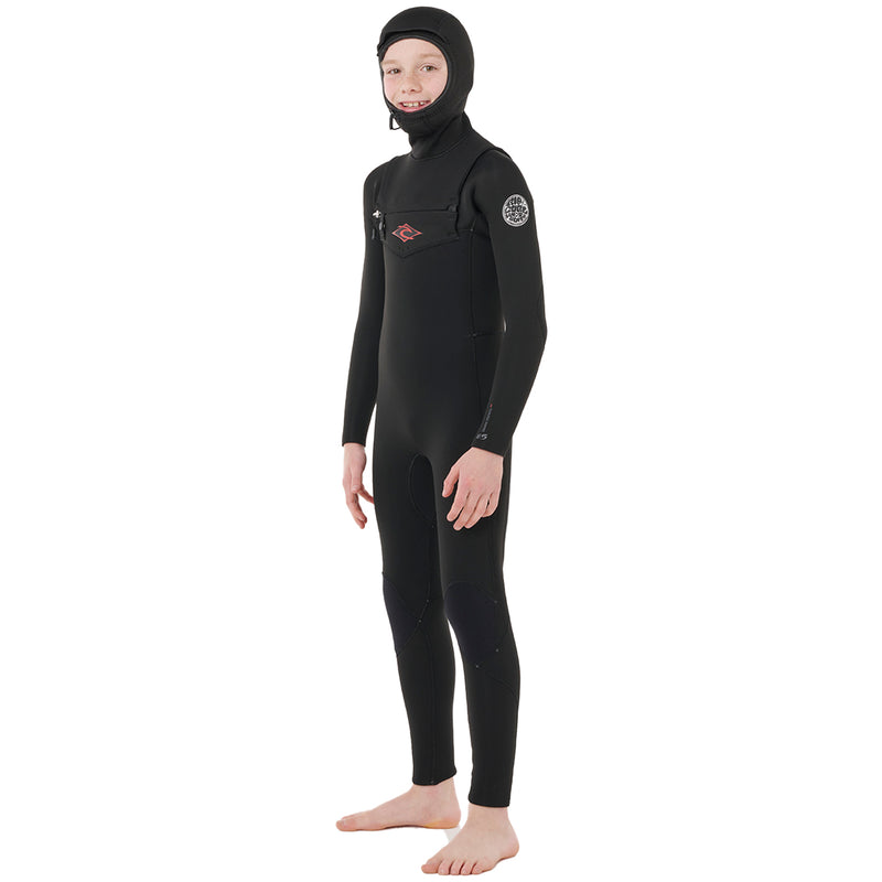 Load image into Gallery viewer, Rip Curl Youth Dawn Patrol 5/4 Hooded Chest-Zip Wetsuit 3