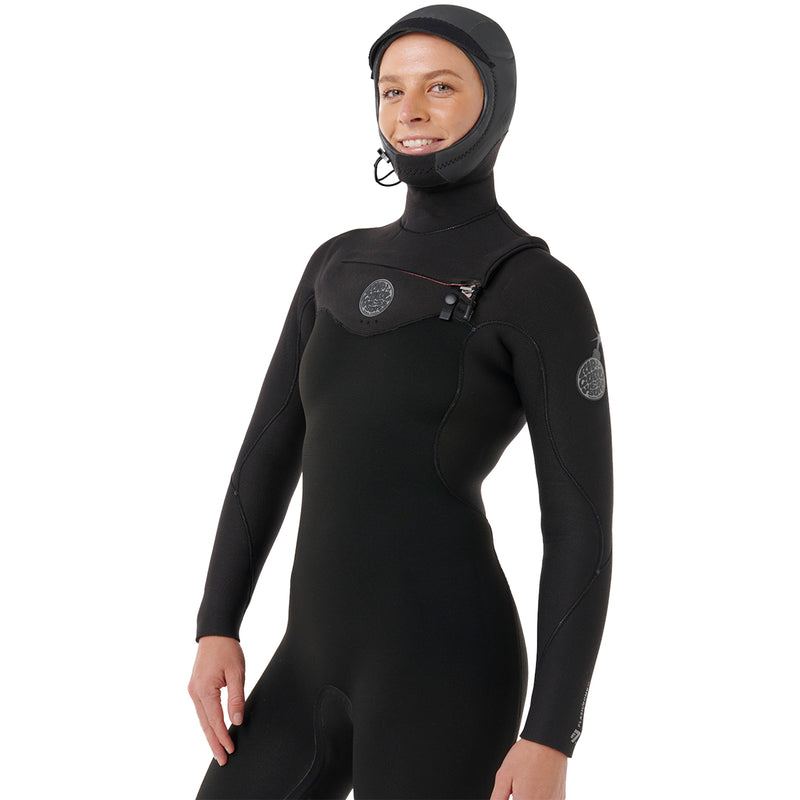 Load image into Gallery viewer, Rip Curl Women's Flashbomb 5/4 Hooded Chest-Zip Wetsuit 5
