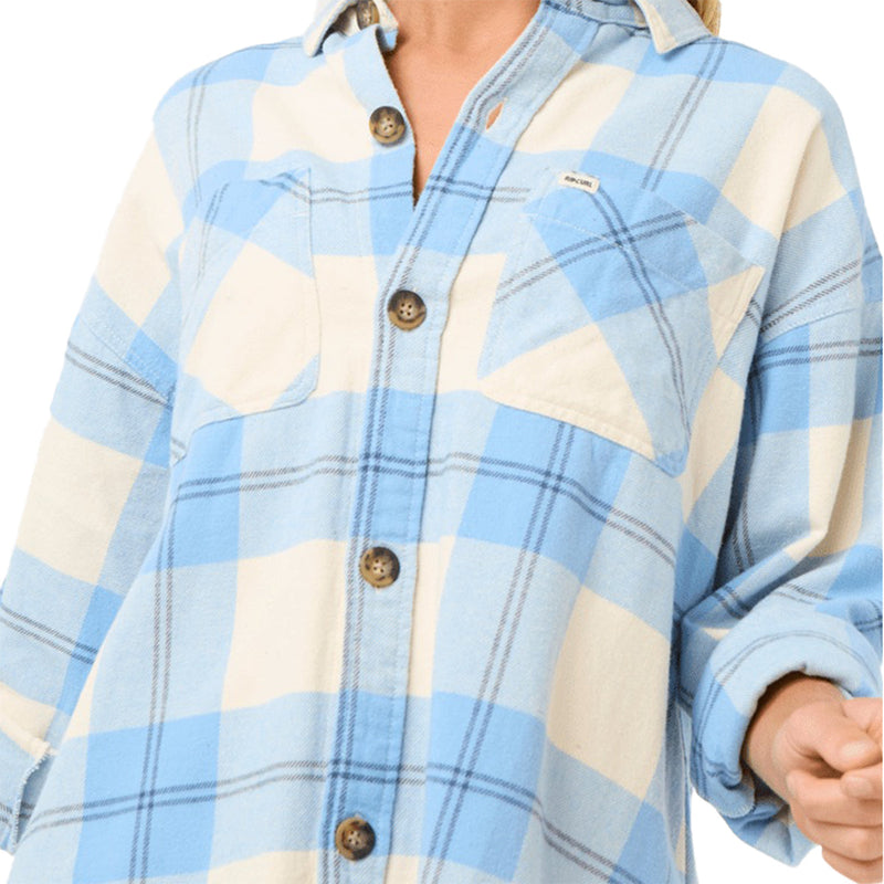 Load image into Gallery viewer, Rip Curl Women's La Isla Long Sleeve Button-Up Flannel Shirt 6