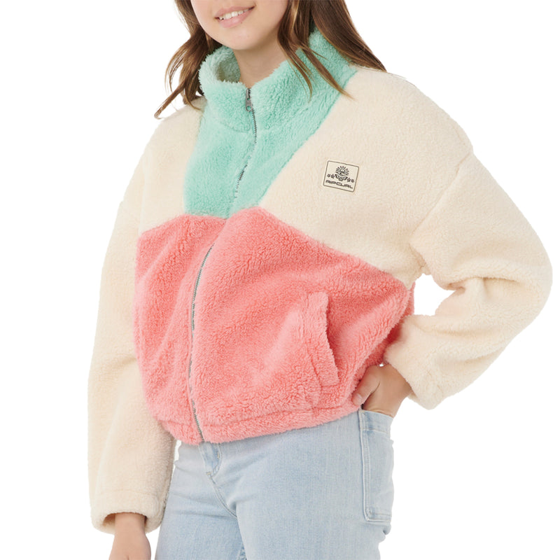 Load image into Gallery viewer, Rip Curl Youth Block Party Polar Fleece Zip-Up Jacket 2