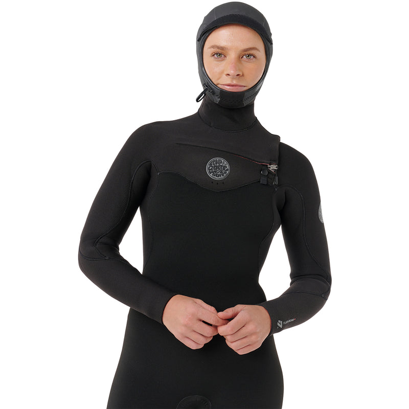 Load image into Gallery viewer, Rip Curl Women's Flashbomb 6/4 Hooded Chest-Zip Wetsuit 5