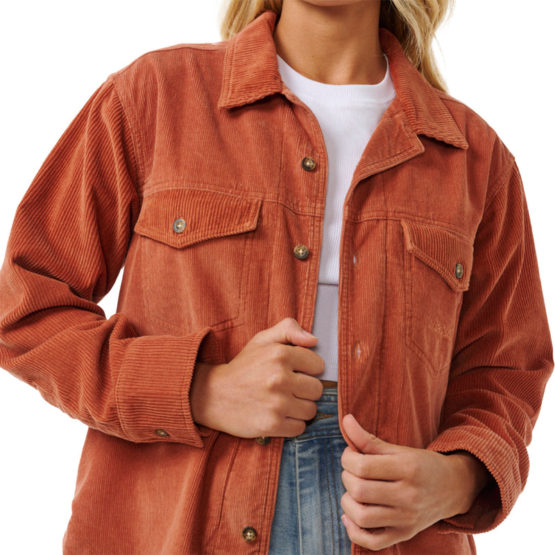 Load image into Gallery viewer, Rip Curl Women's Stevie Cord Long Sleeve Button-Up Shirt 5