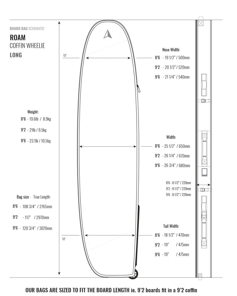 Load image into Gallery viewer, Roam Coffin Wheelie Travel Surfboard Bag 13