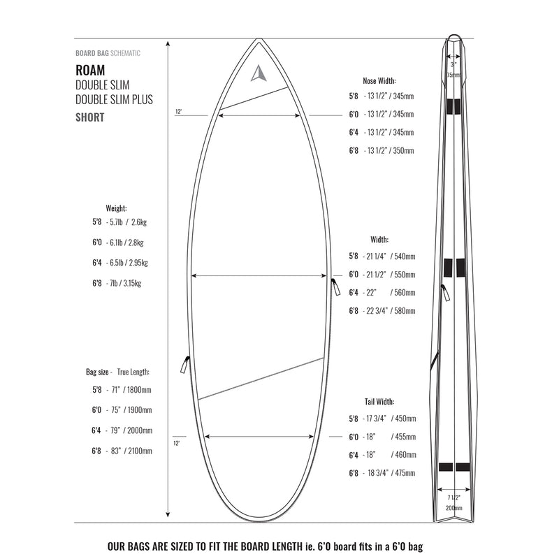 Load image into Gallery viewer, Roam Short Tech Slim 1-2 Board Travel Surfboard Bag 8