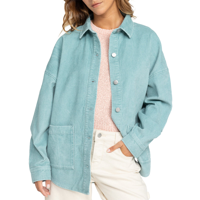 Load image into Gallery viewer, Roxy Women's Kick Back Washed Corduroy Long Sleeve Button-Up Shirt 1
