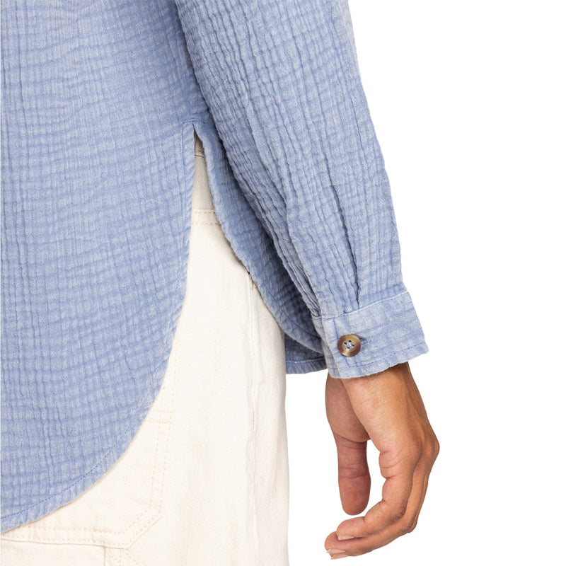 Load image into Gallery viewer, Roxy Women's Morning Time Washed Long Sleeve Button-Up Shirt 6
