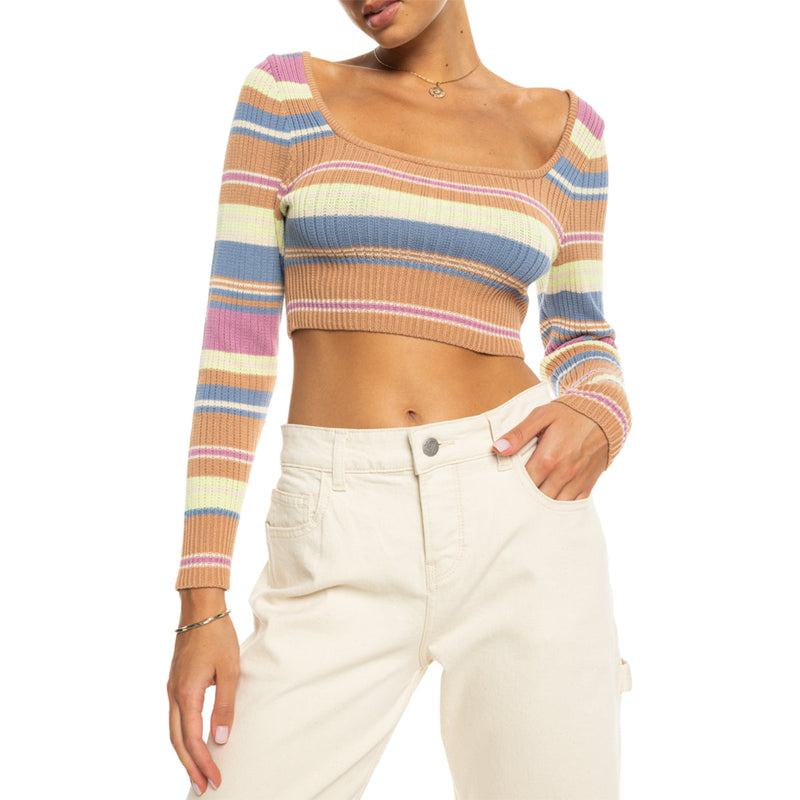 Load image into Gallery viewer, Roxy Women's Sunshine Day Crop Top Sweater 1