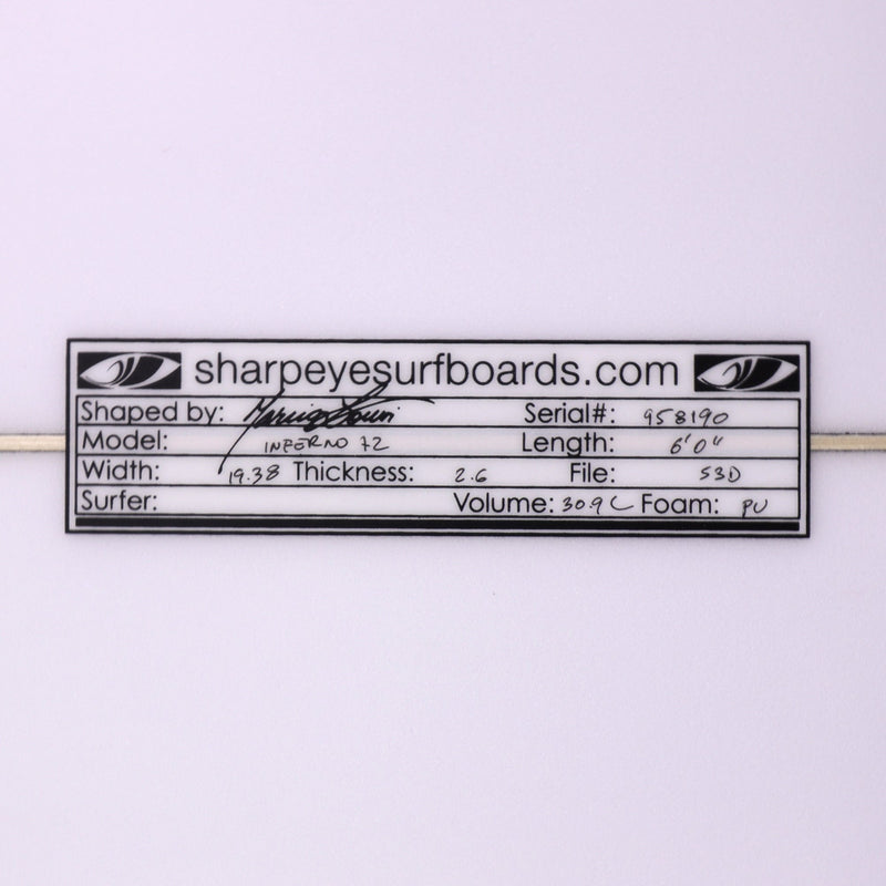 Load image into Gallery viewer, Sharp Eye Inferno 72 6'0 × 19 ⅜ × 2 ⅗ Surfboard 4