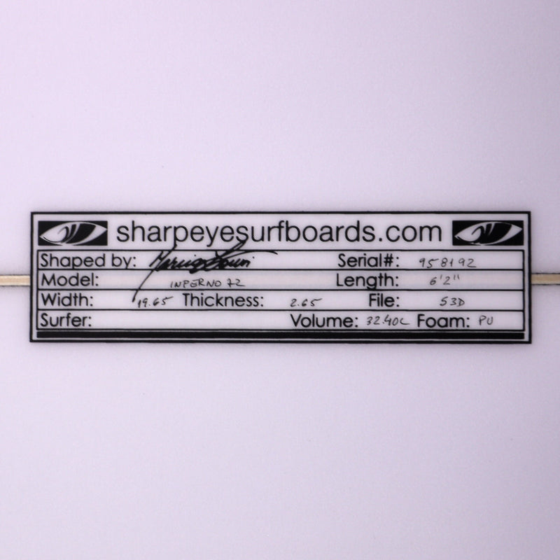 Load image into Gallery viewer, Sharp Eye Inferno 72 6'2 × 19.65 × 2.65 Surfboard 4