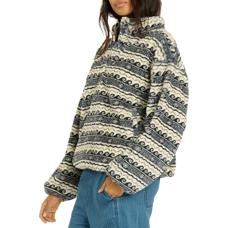 Load image into Gallery viewer, Sisstr Women's Epic Wave Mock Neck Fuzzy Fleece Sweatshirt 6