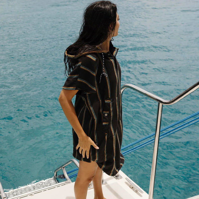 Load image into Gallery viewer, Slowtide Baja Stripe Fouta Hooded Changing Poncho 4