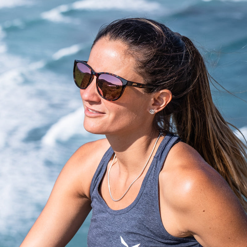 Load image into Gallery viewer, SMITH Lake Shasta Polarized Sunglasses - Tortoise/ChromaPop Rose Gold Mirror 6