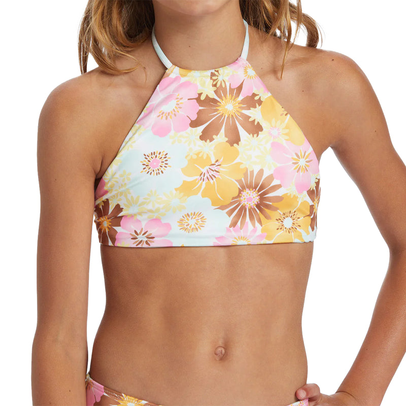 Load image into Gallery viewer, Billabong Youth Flower Power Reversible High Neck Bikini Swimsuit Set 6