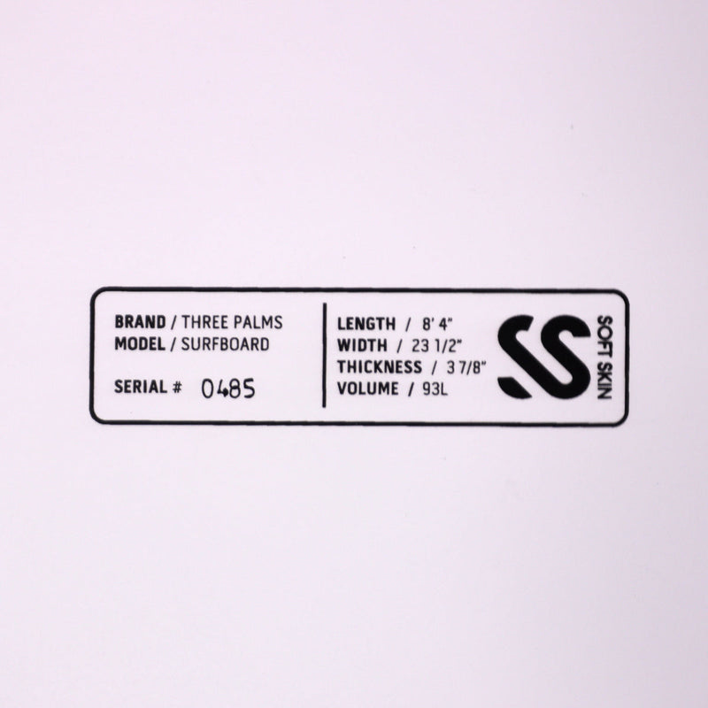 Load image into Gallery viewer, Three Palms Board Co. 3P 8'4 × 23 ½ × 3 ⅞ Softskin Soft Top Surfboard - Blue 4