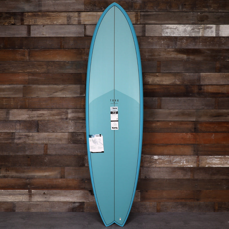 Load image into Gallery viewer, Torq ModFish TET 7'2 × 22 ½ × 3 Surfboard - Deep Turquoise Pattern • DAMAGED 1