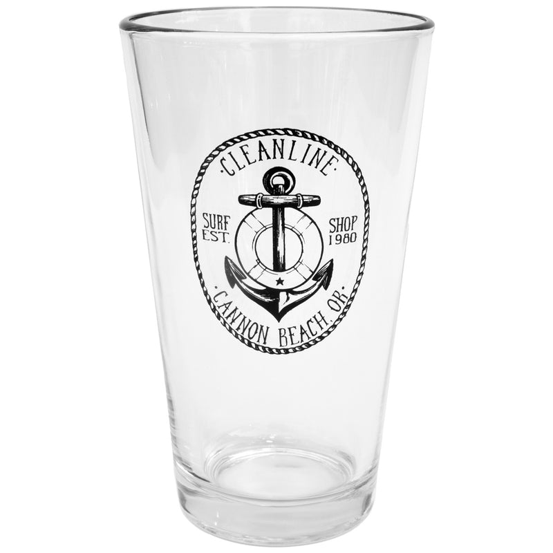 Load image into Gallery viewer, Cleanline Surf Anchor 16 oz. Pint Glass 2