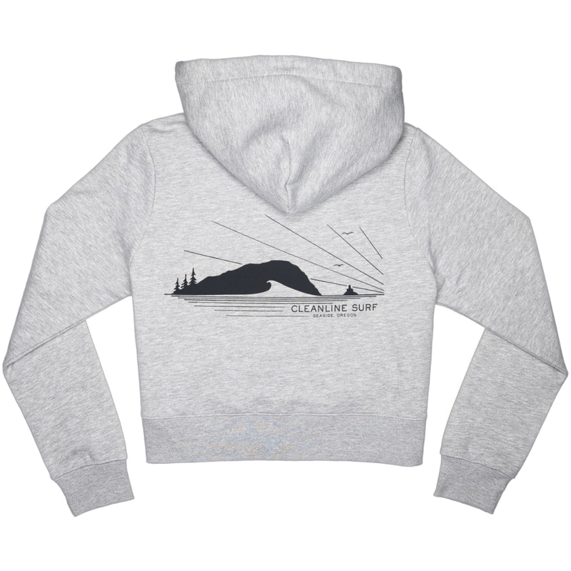 Load image into Gallery viewer, Cleanline Women's Tillamook Rays Crop Zip-Up Hoodie 1