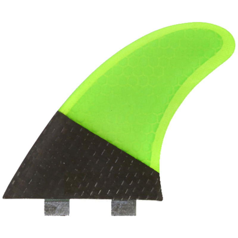 Load image into Gallery viewer, FCS MR TFX PC Twin + 1 Fin Set - Carbon/Fluro Green 1