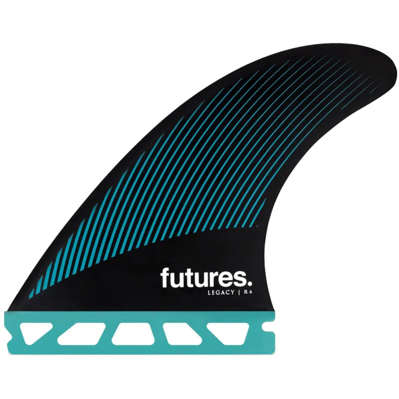 Load image into Gallery viewer, Futures R4 Legacy Honeycomb Tri-Fin Set - Teal/Black 1