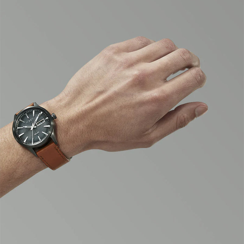 Load image into Gallery viewer, Nixon Sentry Solar Leather Watch 9