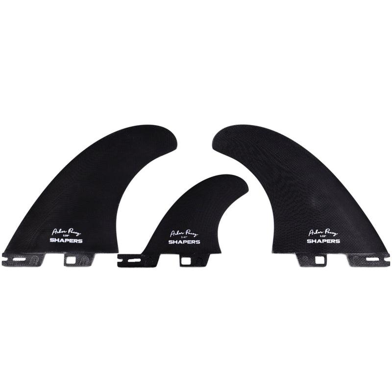 Load image into Gallery viewer, Shapers Asher Pacey Double Tab Twin + 1 Fin Set - 5.59" 6