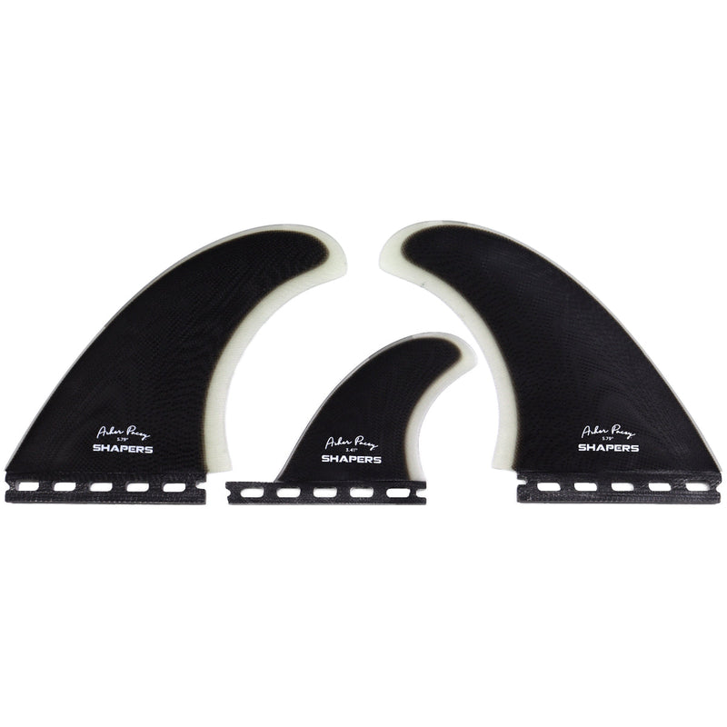 Load image into Gallery viewer, Shapers Asher Pacey Single Tab Twin + 1 Fin Set - 5.79" 9
