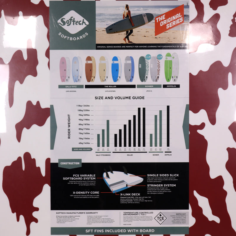 Load image into Gallery viewer, Softech Bomber 6'10 × 21 ½ × 3 Soft Surfboard - Gray/Dusty Red 5