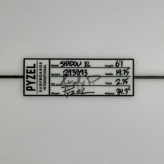 Pyzel Shadow XL 6'1 × 19 ¾ × 2 ¾ Surfboard • USED 4